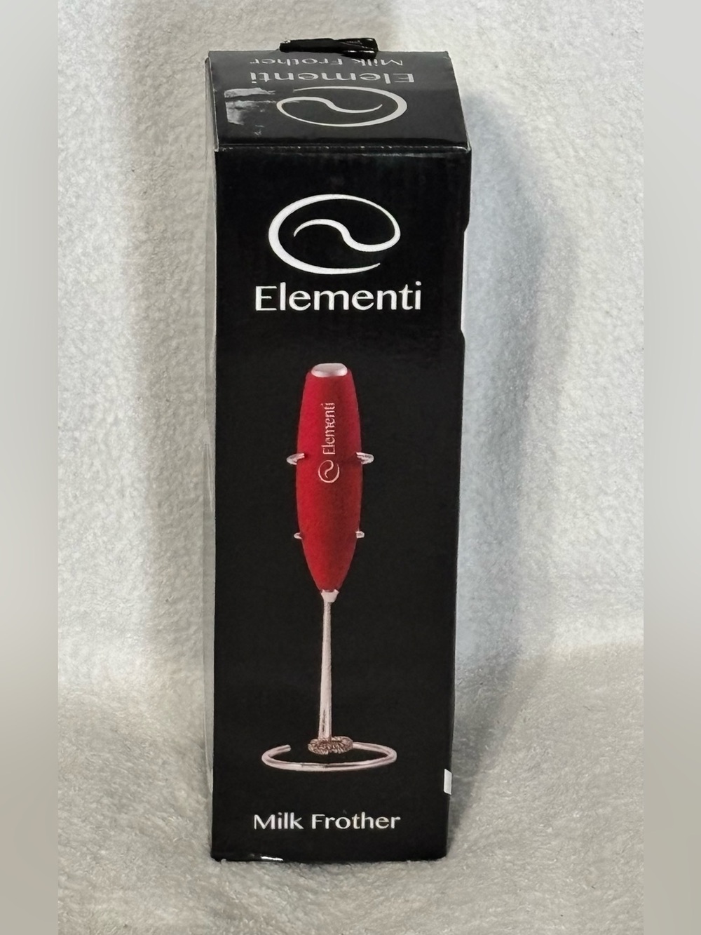 Element Red Milk Frother with Silver Accents